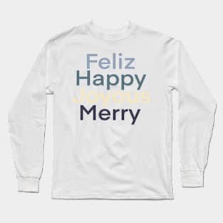 Holiday Greetings - blue Long Sleeve T-Shirt